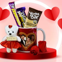 Classy Personalize Mug of Chocolates N Teddy Gift Set to Chittaurgarh