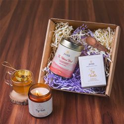 Scented Candle N Hibiscus Tea Gift Set to Alappuzha