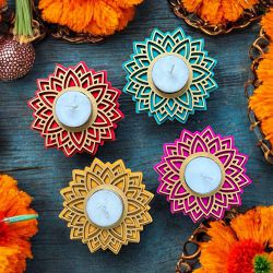 Handcrafted Diwali Mandala Diyas Set to Hariyana