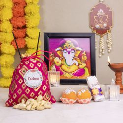 Divine Ganesha Decor N Treats Combo