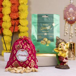 Festive Ganesh Decor  N  Pistachio Treats Combo