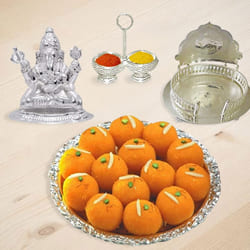 Puja Gift Special Pack with Ganeshji and Sweets to Kanyakumari