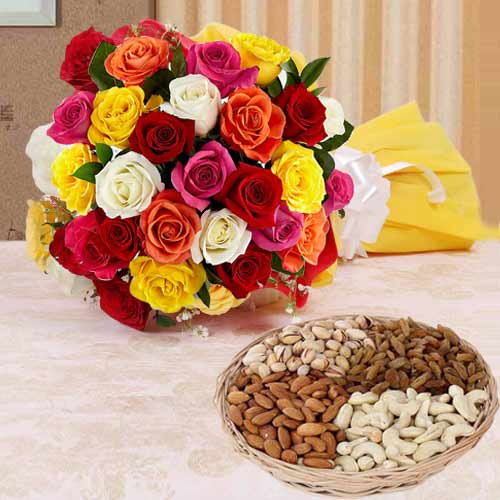 Fantabulous 24 bright Roses along with mouth water... to Sivaganga