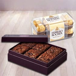 Delectable Brownies with Ferrero Rocher Chocolates to Kanyakumari