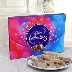 Kaju Katli from Haldiram / Reputed Shop with Cadbury Celebration Pack to Perumbavoor