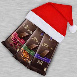 Delectable Cadbury Bournville Chocolate in Santa Clause Cap to Palai
