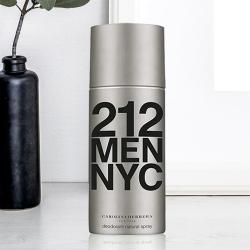 Lovely Gift of Carolina Herrera 212 NYC Deodorant for Men to Hariyana