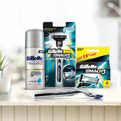 Wonderful Gillette Mach3 Shaving Kit for Men to Kanjikode