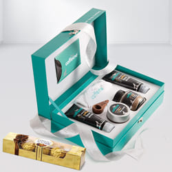 Refreshing Coffee Mood Skin Care Gift Kit with Ferrero Rocher Chocolate to Palani