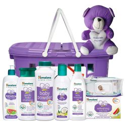 Fantastic Himalaya Baby Care Gift Set with Cute Teddy to Nagercoil