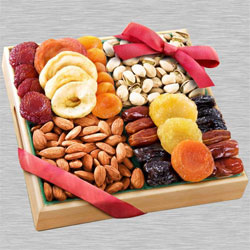 Impressive Dry Fruits Gift Tray for Mothers Day to India