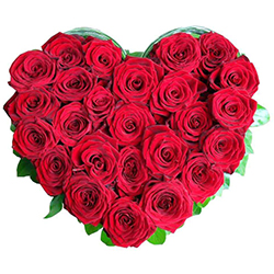 Two Dozen Red Roses in an alluring Heart Shape arrangement  to Karunagapally
