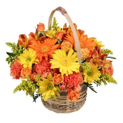 Basket of Sizzling Mixed Flowers to Kanyakumari