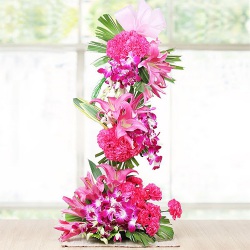 Designer Tall Arrangement of 50 Assorted Flowers to Marmagao