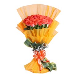Ravishing Orange Roses Farewell Bouquet to Uthagamandalam