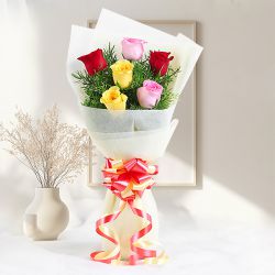 Colorful Roses Bouquet Bliss