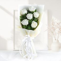 Pristine White Roses Delight