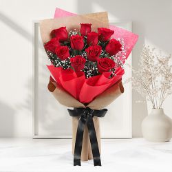 Elegant Red Roses Bouquet