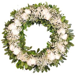 Seasonal Say Something Carnations Wreath to Kanjikode