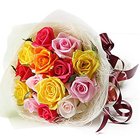 Impressive Selection of One Dozen Colorful Roses Bouquet to Uthagamandalam