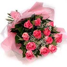 Embracing Pureness Pink Roses Bouquet to Irinjalakuda