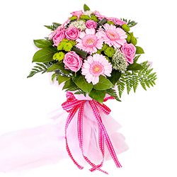 Fragrant Tenderness Gerberas and Roses Special Arrangement to Marmagao