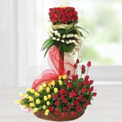 Outstanding Arrangement of Ravishing Roses to Palani
