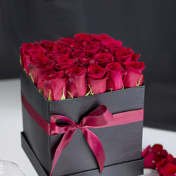Remarkable Bed of Red Roses in a Box to Irinjalakuda