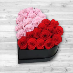Alluring Pink n Red Roses Hearty Box to Irinjalakuda