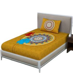 Exclusive Jaipuri Print Single Bed Sheet N Pillow Cover Set to Sivaganga