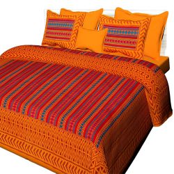 Royal Jaipuri Print Double Bed Sheet N Pillow Cover Set to Kanjikode