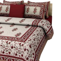 Wonderful Combo of Jaipuri Print Double Bed Sheet N Pillow Cover to Sivaganga