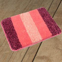 Outstanding Striped Pink Bath Mat to Cooch Behar