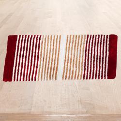 Fancy Modern Stripes Microfibre Polyester Shaggy Bedside Runner to Kanjikode