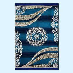 Smart-Looking Sky Blue Floral Carpet to Cooch Behar