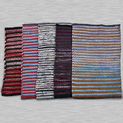 Awesome Reversible Striped Multicolor Cotton Blend Bath Mat to Perumbavoor