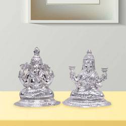 Amazing Silver Laxmi Ganesha to Mannar
