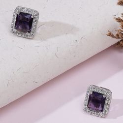 Sparkling Purple Stone Studs to Marmagao