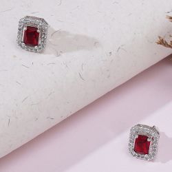 Dazzling Crimson Stone Studs to Alwaye