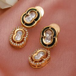 Radiant Gold Plated Meenakari Drops to Chittaurgarh