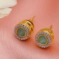 Vibrant Green Shine Earrings to Irinjalakuda