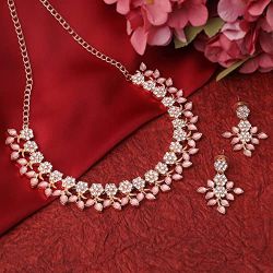 Magnificent Gold Plated Crystal Jewellery Set to Alwaye