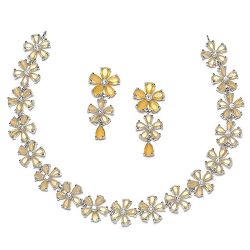 Stunning AD Studded Flower Jewellery Set to Chittaurgarh