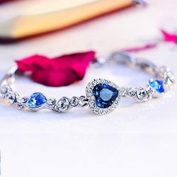 Fancy Heart Crystal Bracelet to India