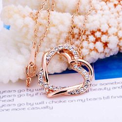 Romantic Crystal Hearts Necklace to Alwaye