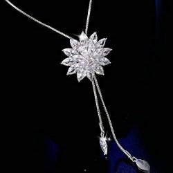 Trendy Long Chain Crystal Floral Necklace to Marmagao