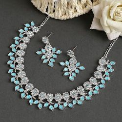 Elegant Crystal AD Diamond Jewelry Set to Kanjikode