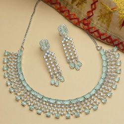 Majestic Floral Design AD Jewellery Set to India