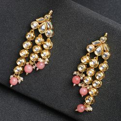 Sparking Kundan   Pearl Earrings to Hariyana