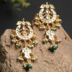 Radiant Beauty  Exquisite Kundan Earrings to Ambattur